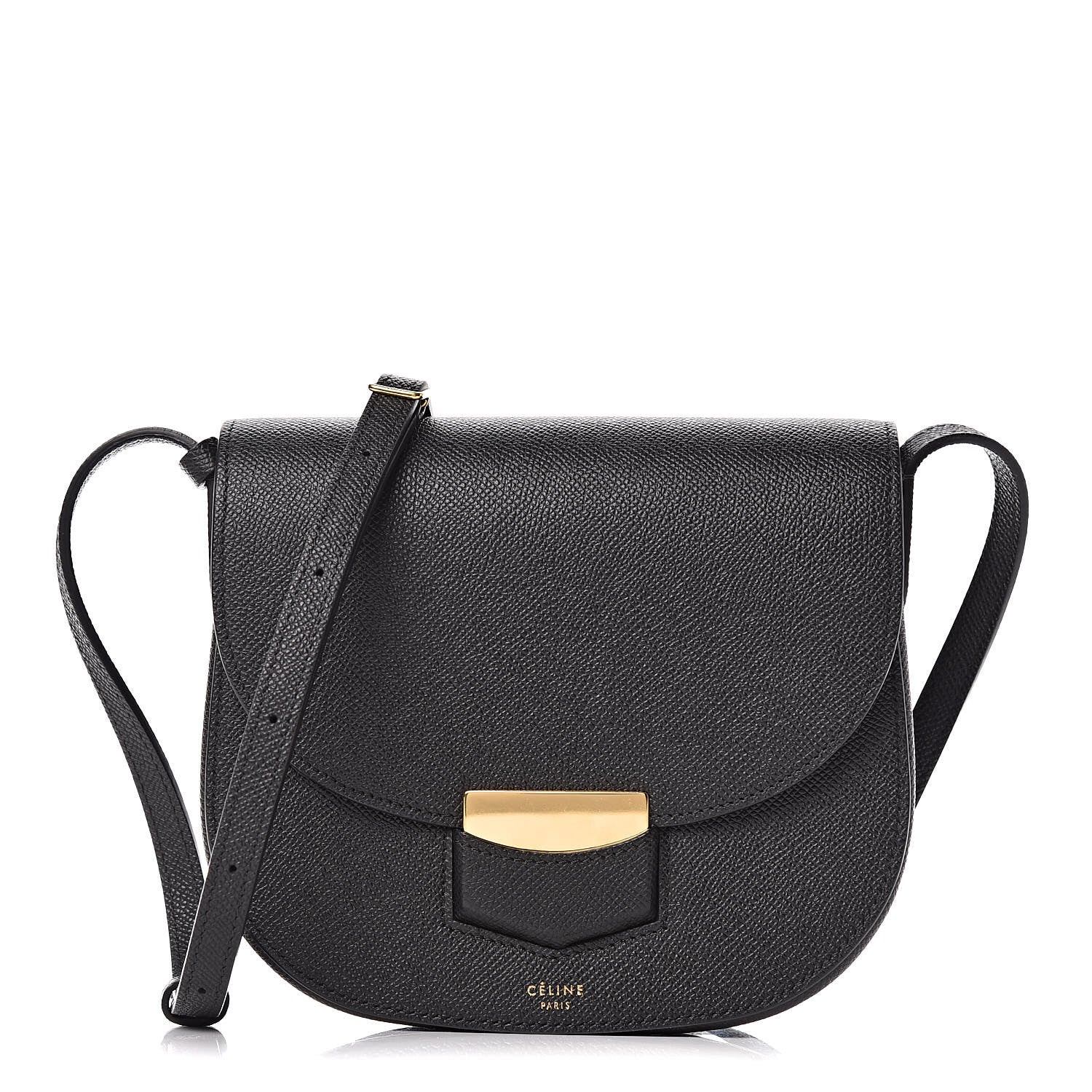 Celine Grained Calfskin Small Trotteur Black 1 of 9