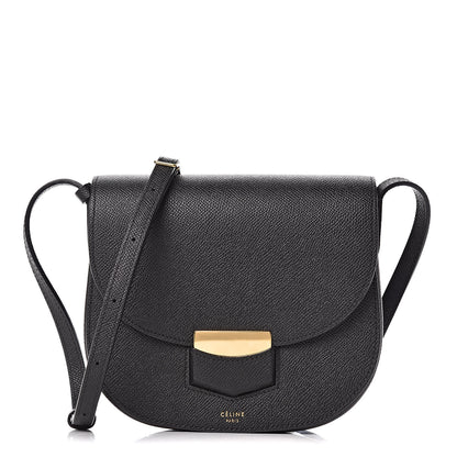 Celine Grained Calfskin Small Trotteur Black 1 of 9