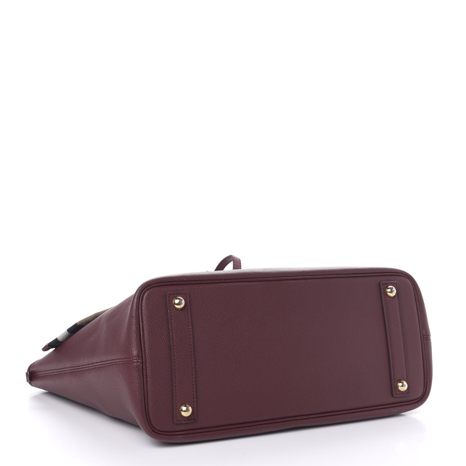 Burberry Grainy Calfskin Medium Honeybrook Tote Dark Plum 5 of 13