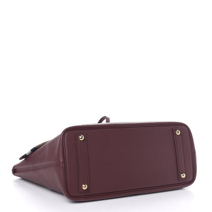 Burberry Grainy Calfskin Medium Honeybrook Tote Dark Plum 5 of 13