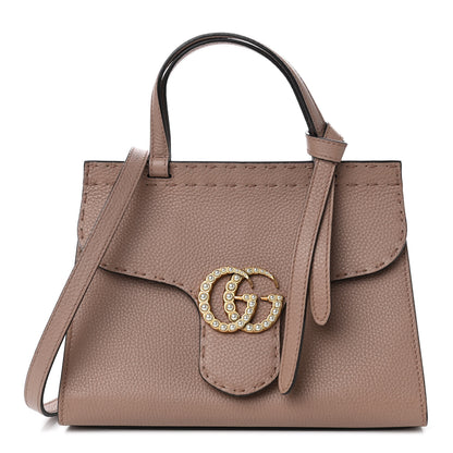 Gucci Calfskin Mini Pearly GG Marmont Top Handle Bag Porcelain Rose 1 of 5