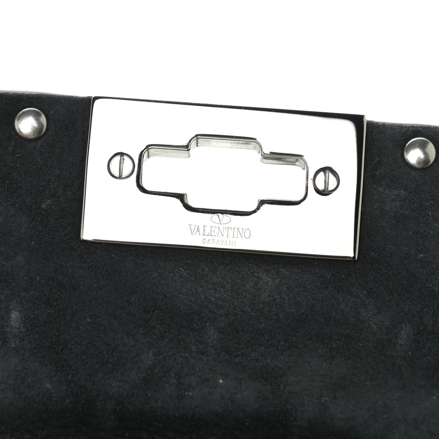 Valentino Garavani Lambskin Rockstud Spike Wallet on Chain Black 9 of 10