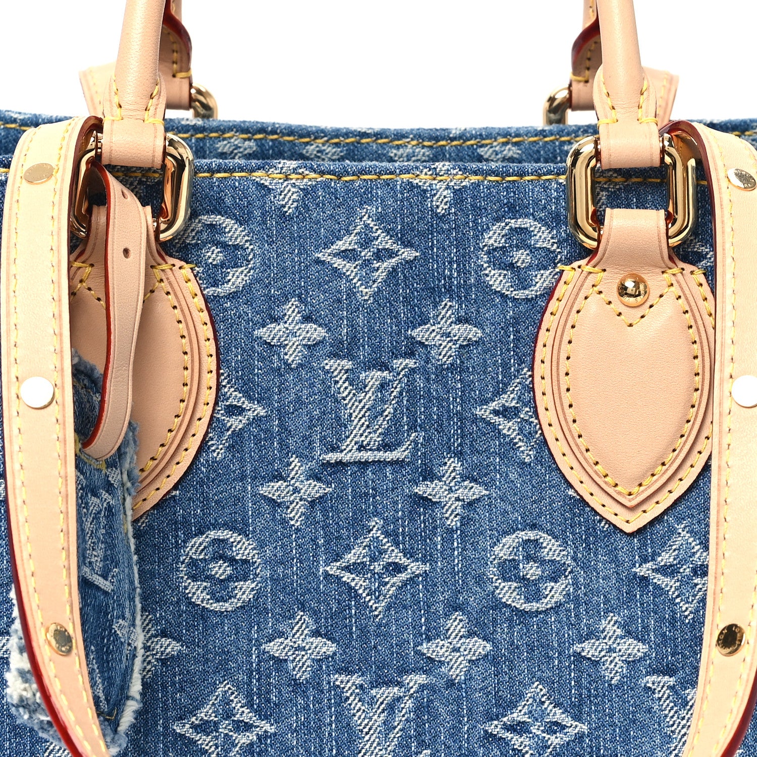 Louis Vuitton Monogram Denim Onthego MM Blue 7 of 10