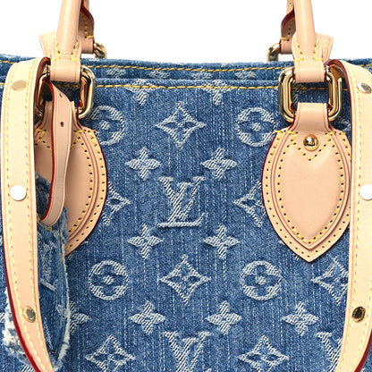 Louis Vuitton Monogram Denim Onthego MM Blue 7 of 10