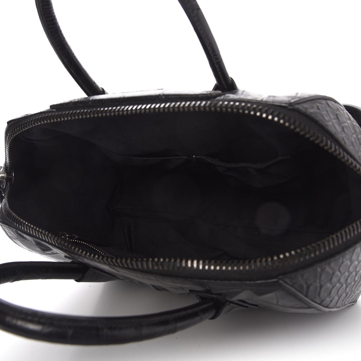 Calfskin Crocodile Embossed 3D Stud Medium Antigona Black