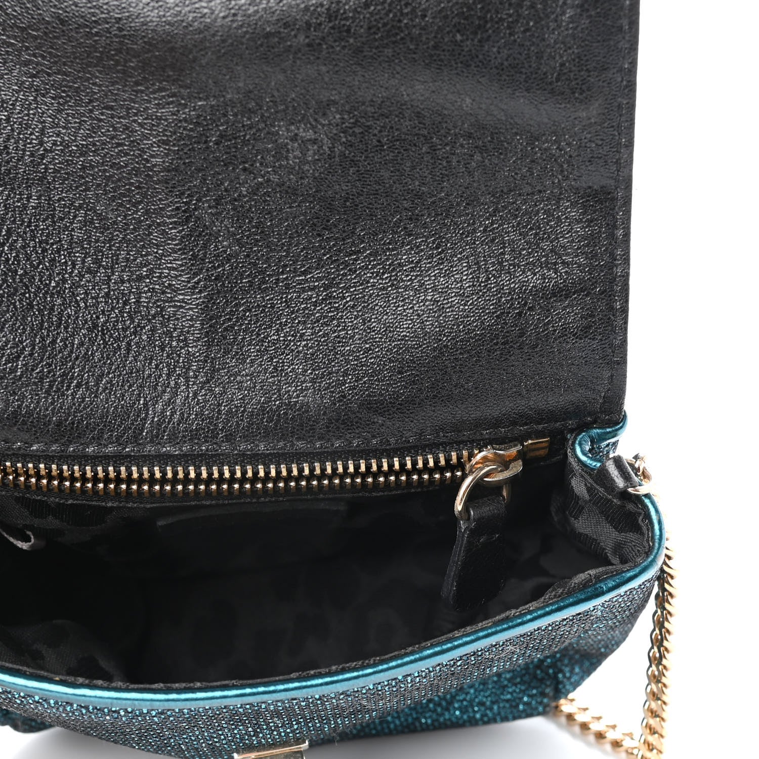 Jimmy Choo Lame Glitter Mini Ruby Chain Crossbody Blue 5 of 9