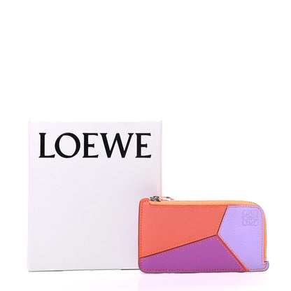 Loewe Calfskin Paula's Ibiza Puzzle Colorblock Coin Card Holder Grapefruit Mauve 7 of 7