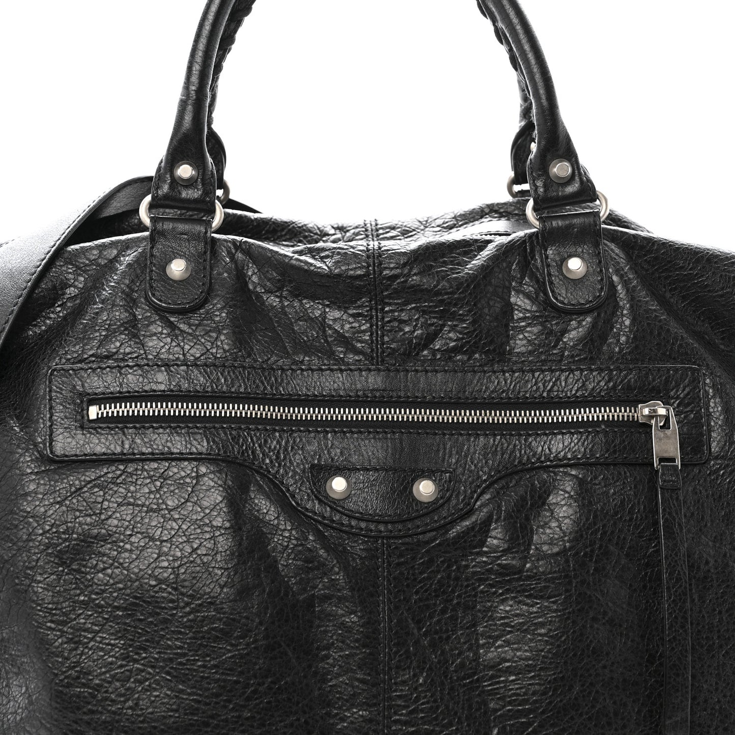 Agneau Classic Silver Hardware Weekender Black