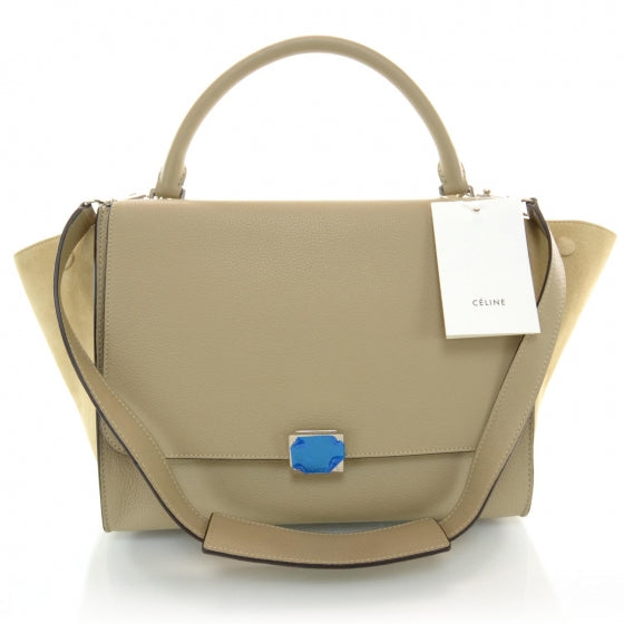 Celine Calfskin Suede Small Trapeze Dune 1 of 8