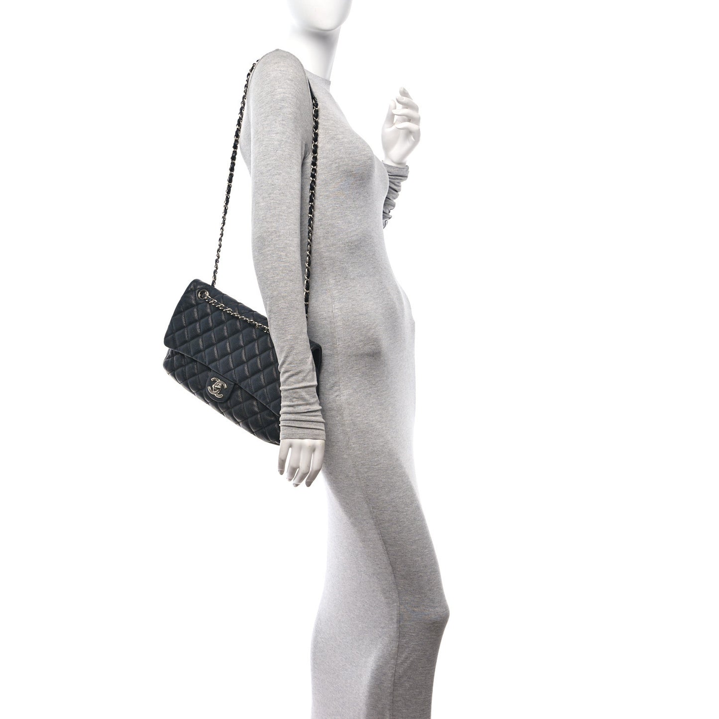 Caviar Quilted Jumbo Easy Flap Black