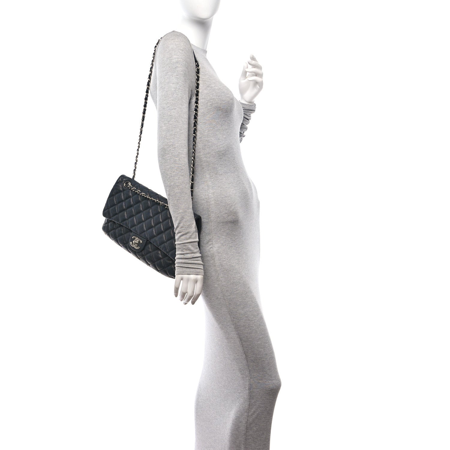 Chanel Caviar Quilted Jumbo Easy Flap Black 2 of 13