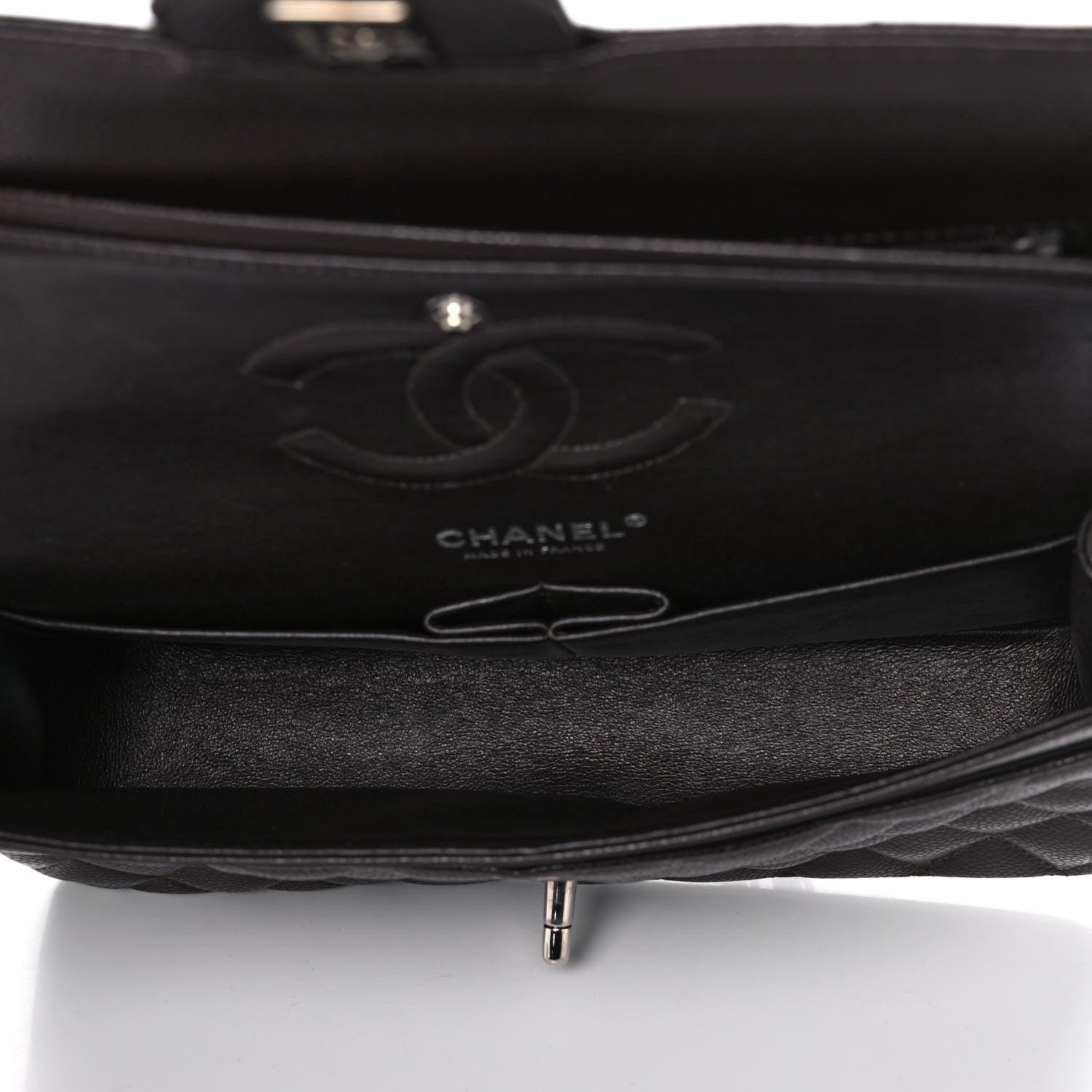 Chanel Caviar Quilted Medium Double Flap Dark Brown 5 of 11