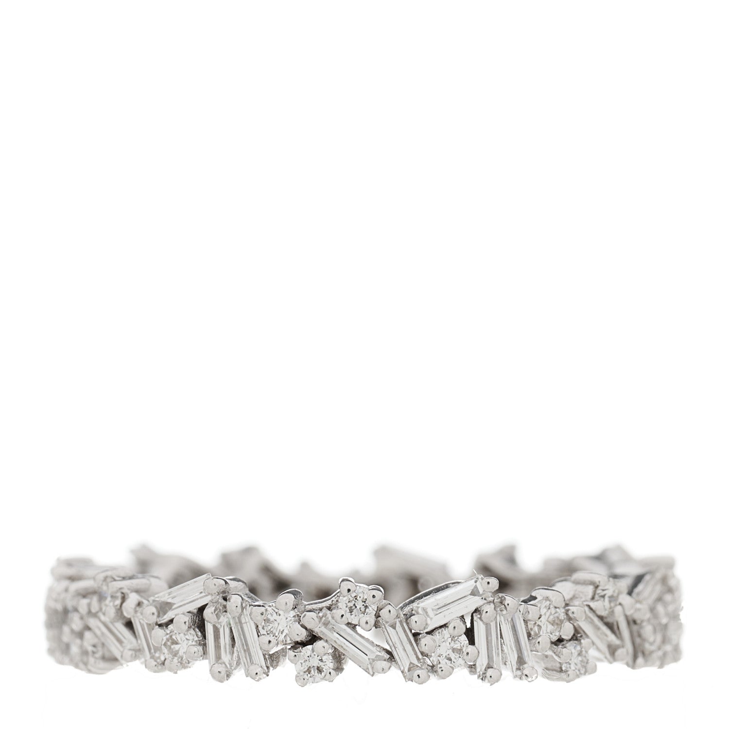 Suzanne Kalan 18K White Gold Fireworks Icon Eternity Ring Diamond Ring 52 6 1 of 5