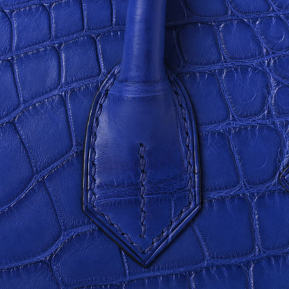 Hermes Matte Alligator Birkin 30 Bleu Electrique 9 of 32