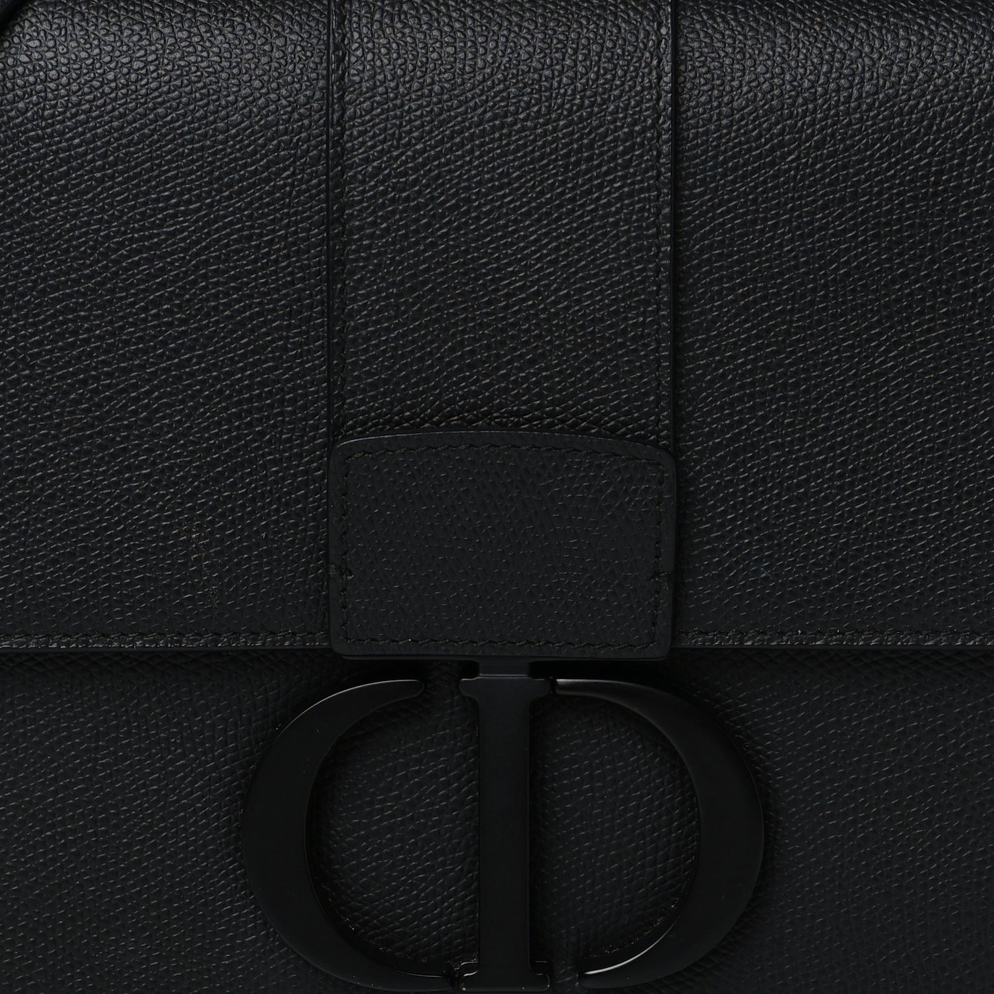Ultra Matte Grained Calfskin 30 Montaigne Flap Bag Black
