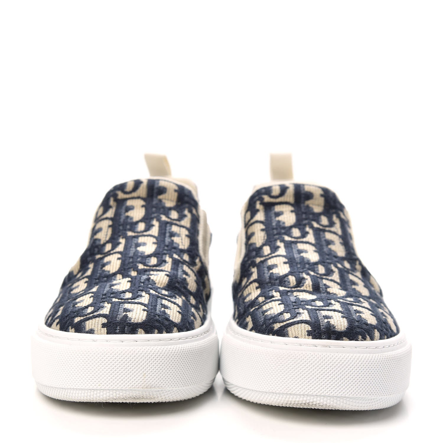 Christian Dior Canvas Oblique Embroidered Womens Solar Slip On Sneakers 38 Deep Blue 2 of 8