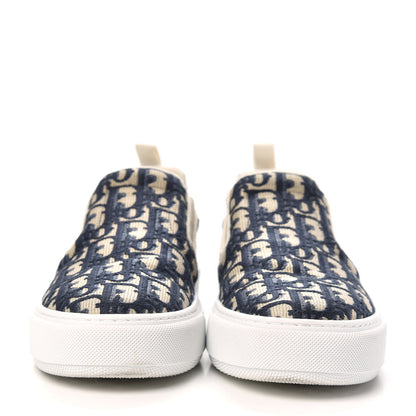 Christian Dior Canvas Oblique Embroidered Womens Solar Slip On Sneakers 38 Deep Blue 2 of 8
