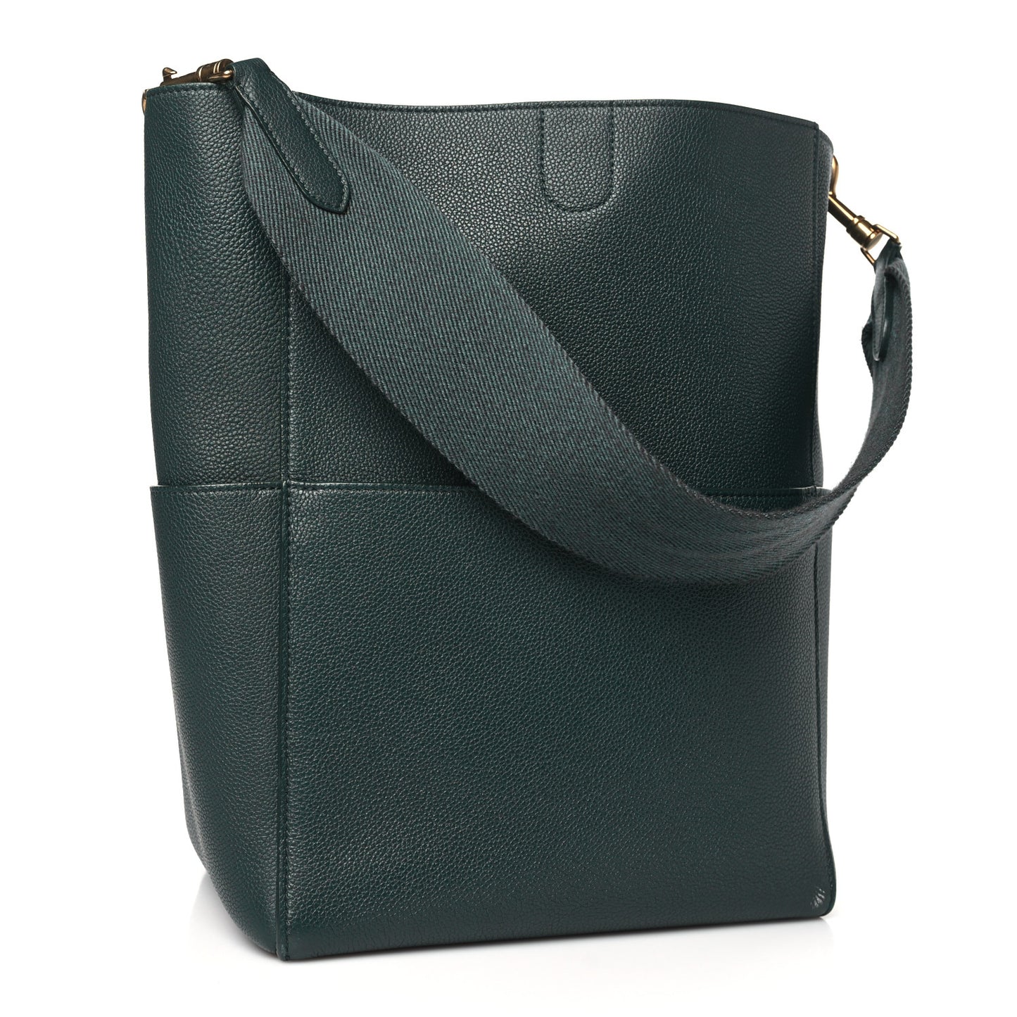 Soft Grained Calfskin Sangle Bucket Bag Amazone