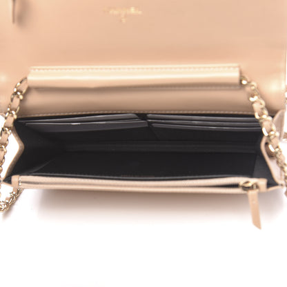 Chanel Caviar Quilted CC Filigree Wallet On Chain WOC Beige Black 5 of 11