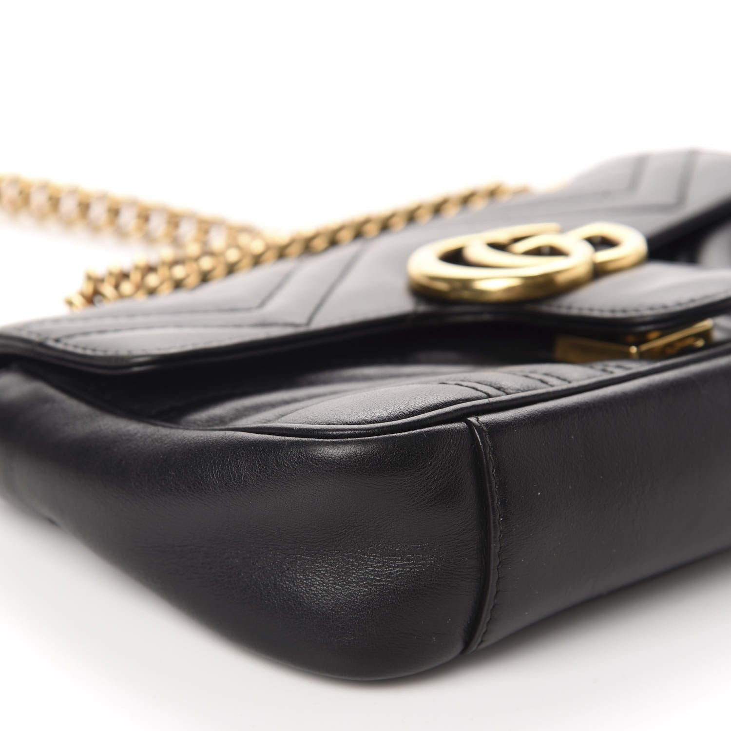 Gucci Calfskin Matelasse Mini GG Marmont Shoulder Bag Black 6 of 17