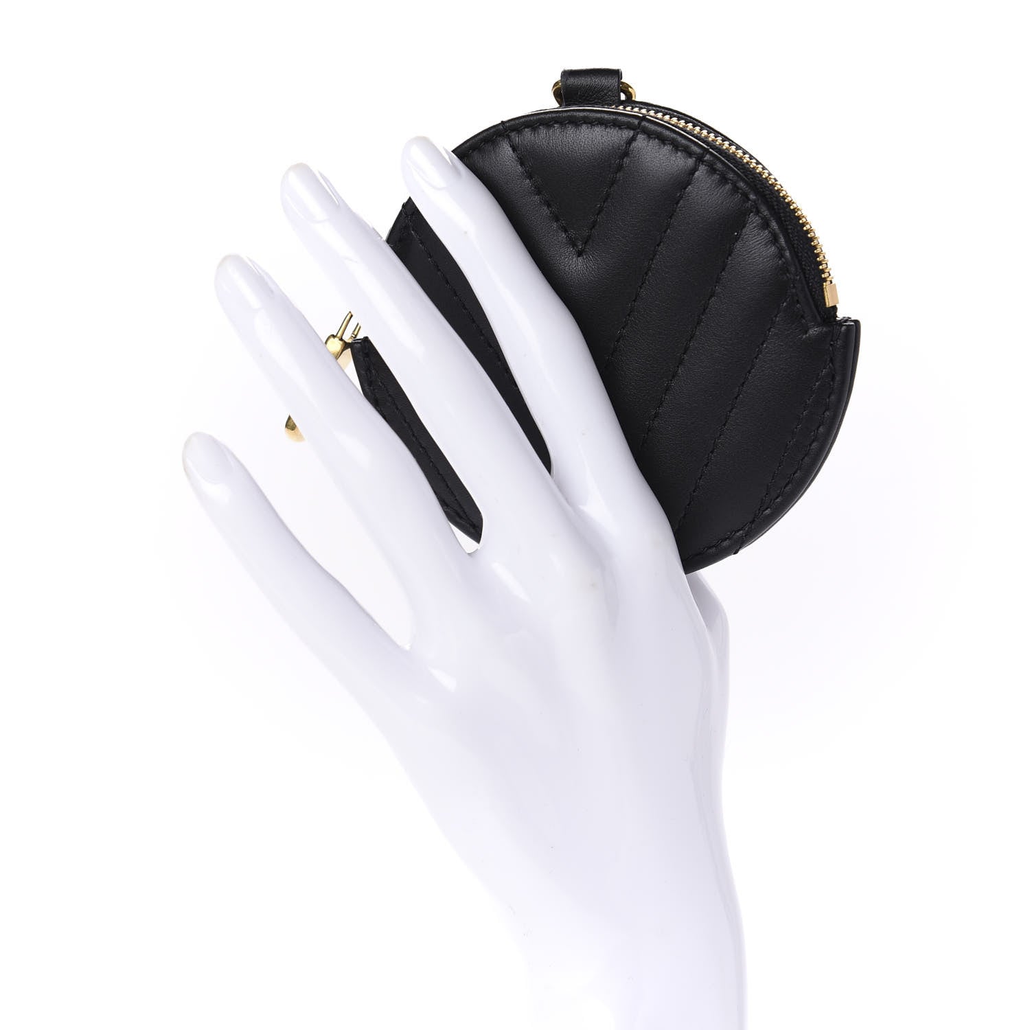 Louis Vuitton Calfskin New Wave Multi Pochette Round Coin Purse Black 2 of 7