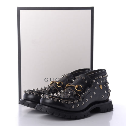 Gucci Cordovan Lux Studded Mens Harald Horsebit Ankle Boots 10 Black 10 of 10