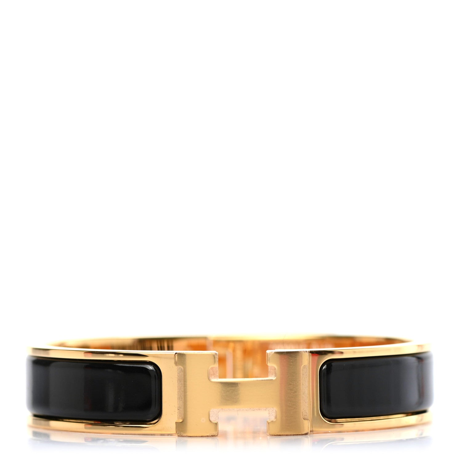 Hermes Enamel Narrow Clic Clac H Bracelet PM Black 1 of 4