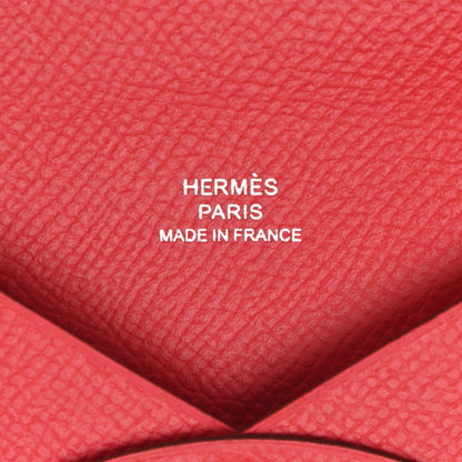 Hermes Epsom Calvi Card Case Bougainvillea 6 of 8