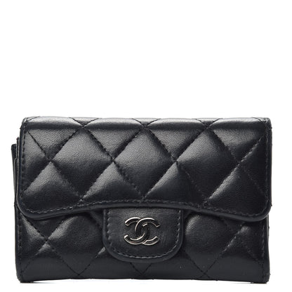 Chanel Lambskin Quilted Flap Card Holder Black 1 of 7