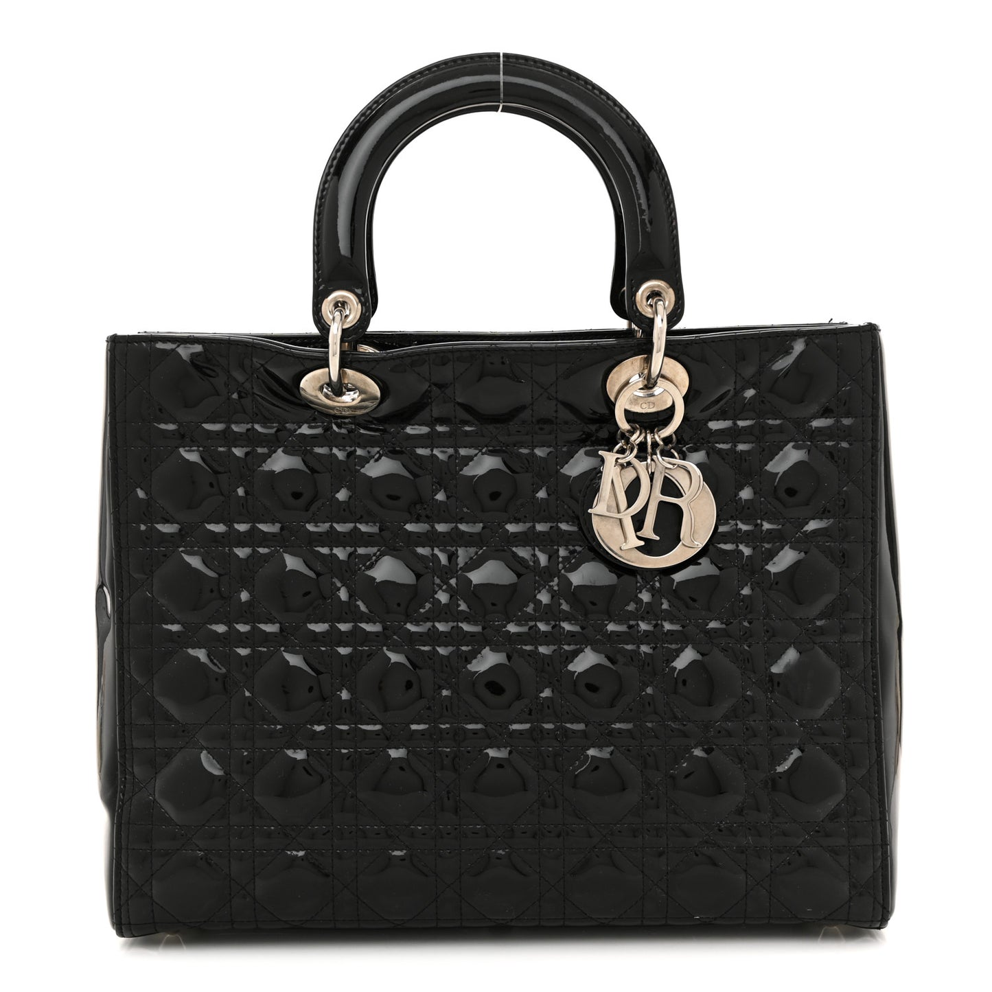 Patent Cannage Large Lady Dior Black