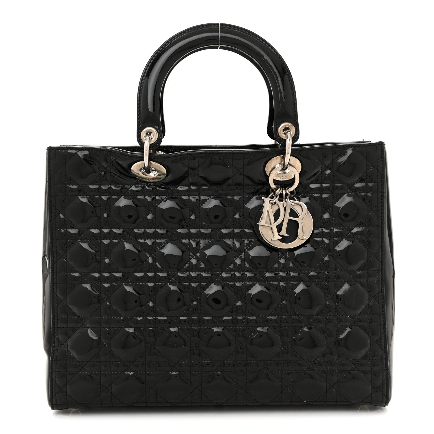 Christian Dior Patent Cannage Large Lady Dior Black 1 of 14