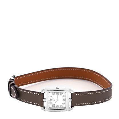 Hermes Stainless Steel Swift 23mm Cape Cod Double Tour Quartz Watch Etoupe 2 of 5