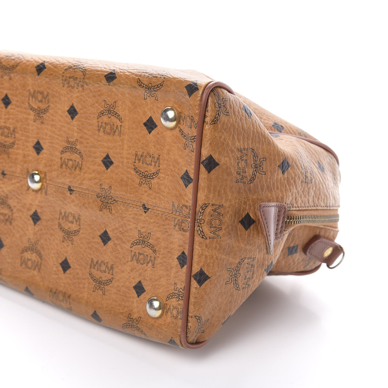 MCM Visetos Essential Boston Bag Cognac 10 of 12