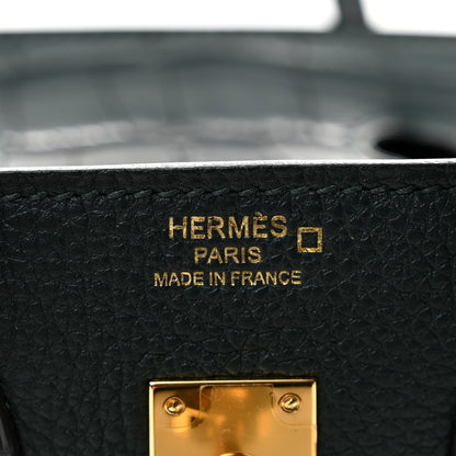 Hermes Togo Matte Alligator Birkin Touch 25 Vert Cypress 6 of 11