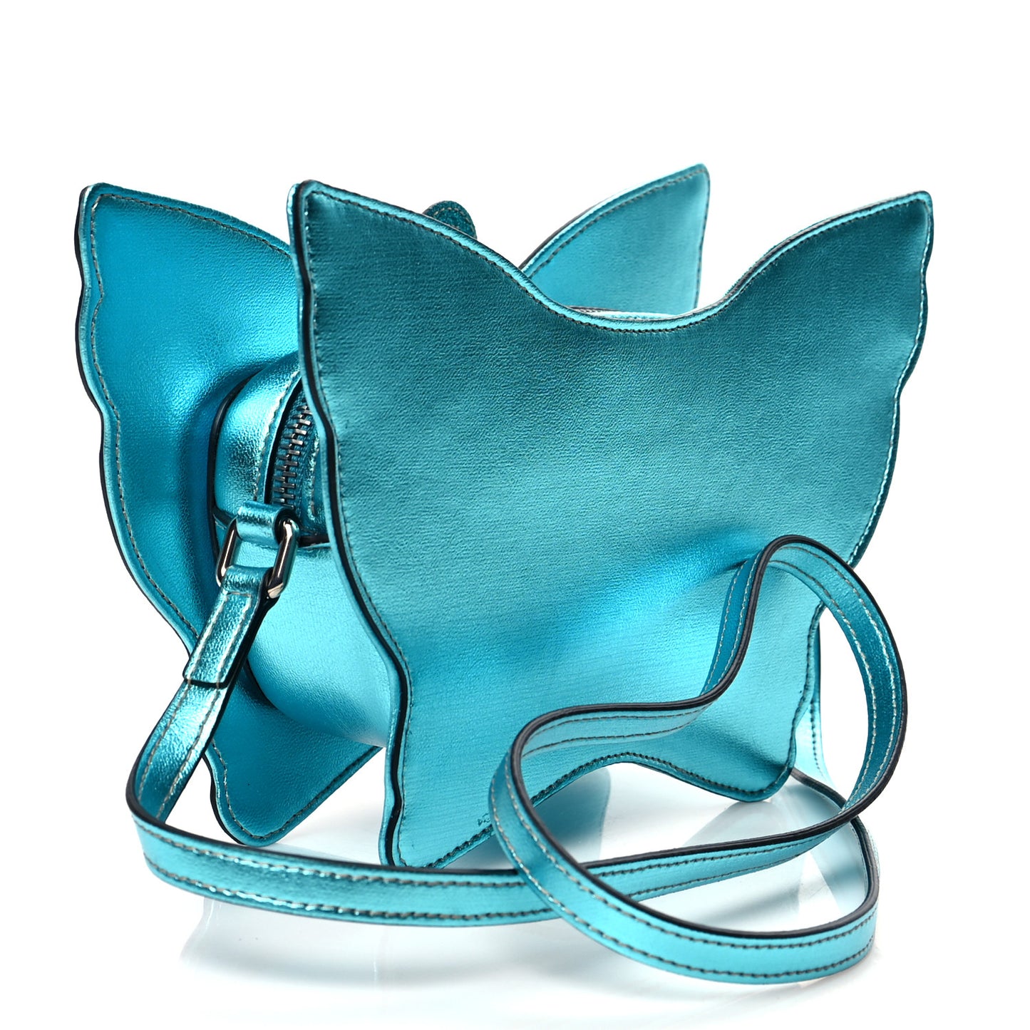 Metallic Calfskin Childrens Butterfly Bag Blue
