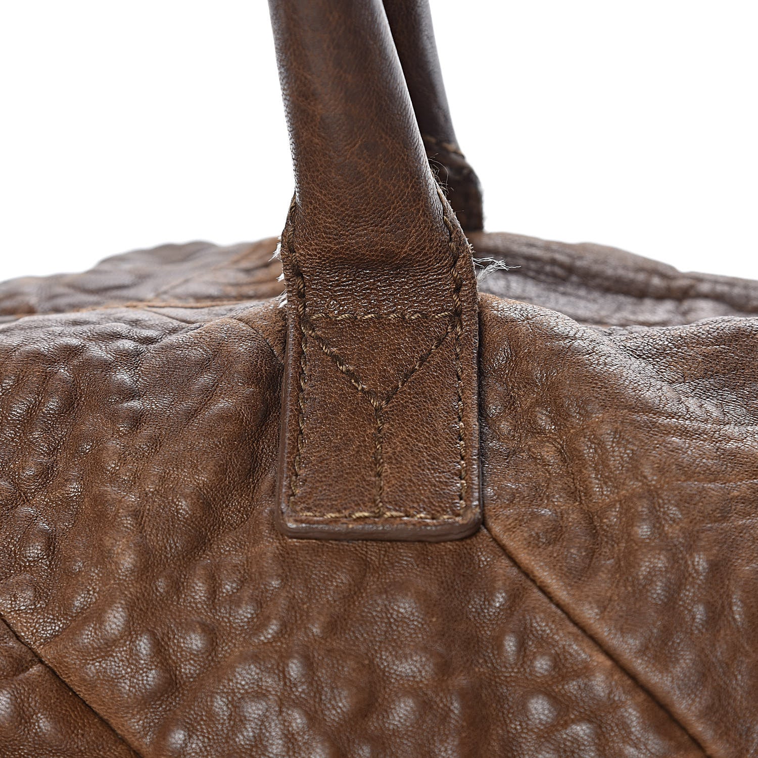 Saint Laurent Pebbled Lambskin Medium Easy Sac Brown 10 of 20