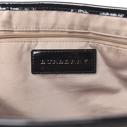 Burberry Patent Trim Nova Check Tote Black 6 of 12