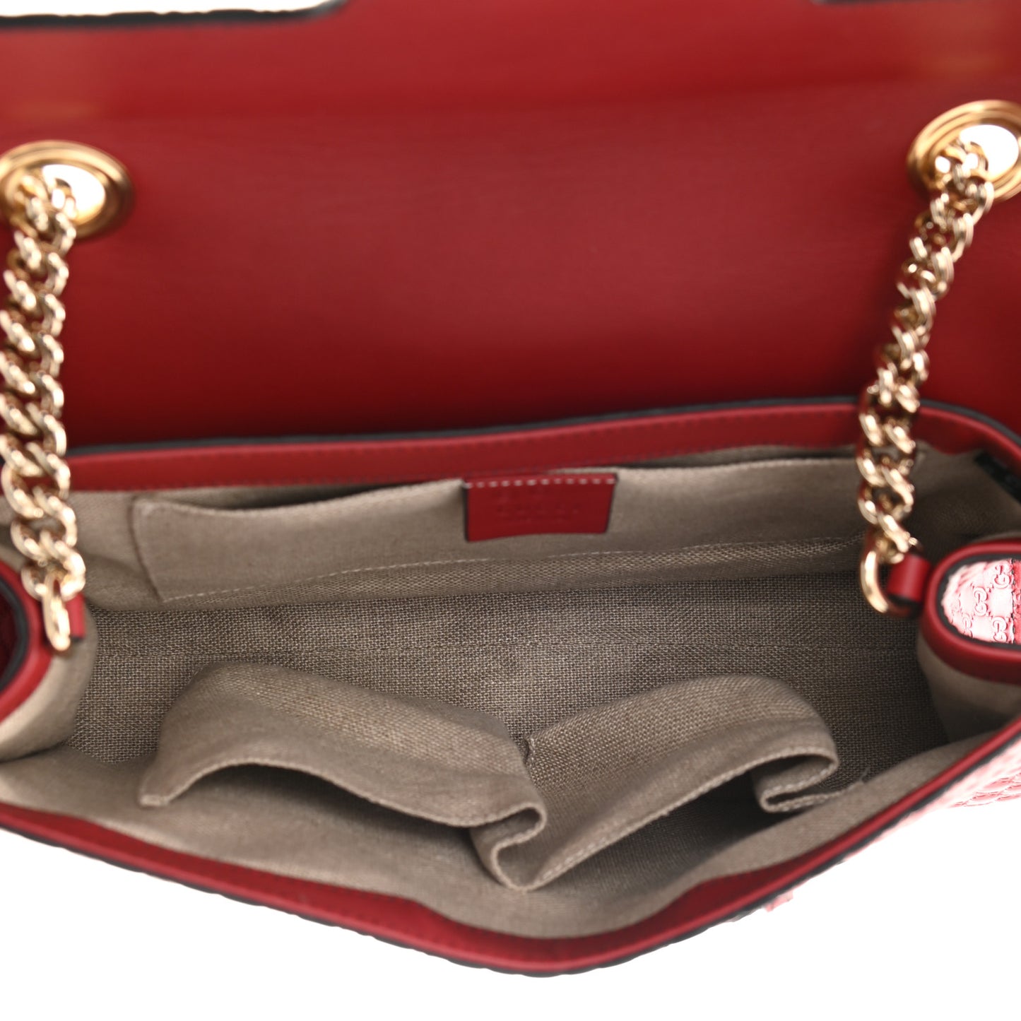 Microguccissima Medium Emily Chain Shoulder Bag Red