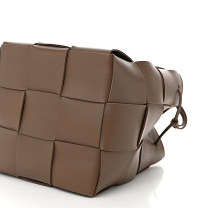 Bottega Veneta Nappa Maxi Intrecciato Small Cassette Bucket Bag Dark Taupe 9 of 9