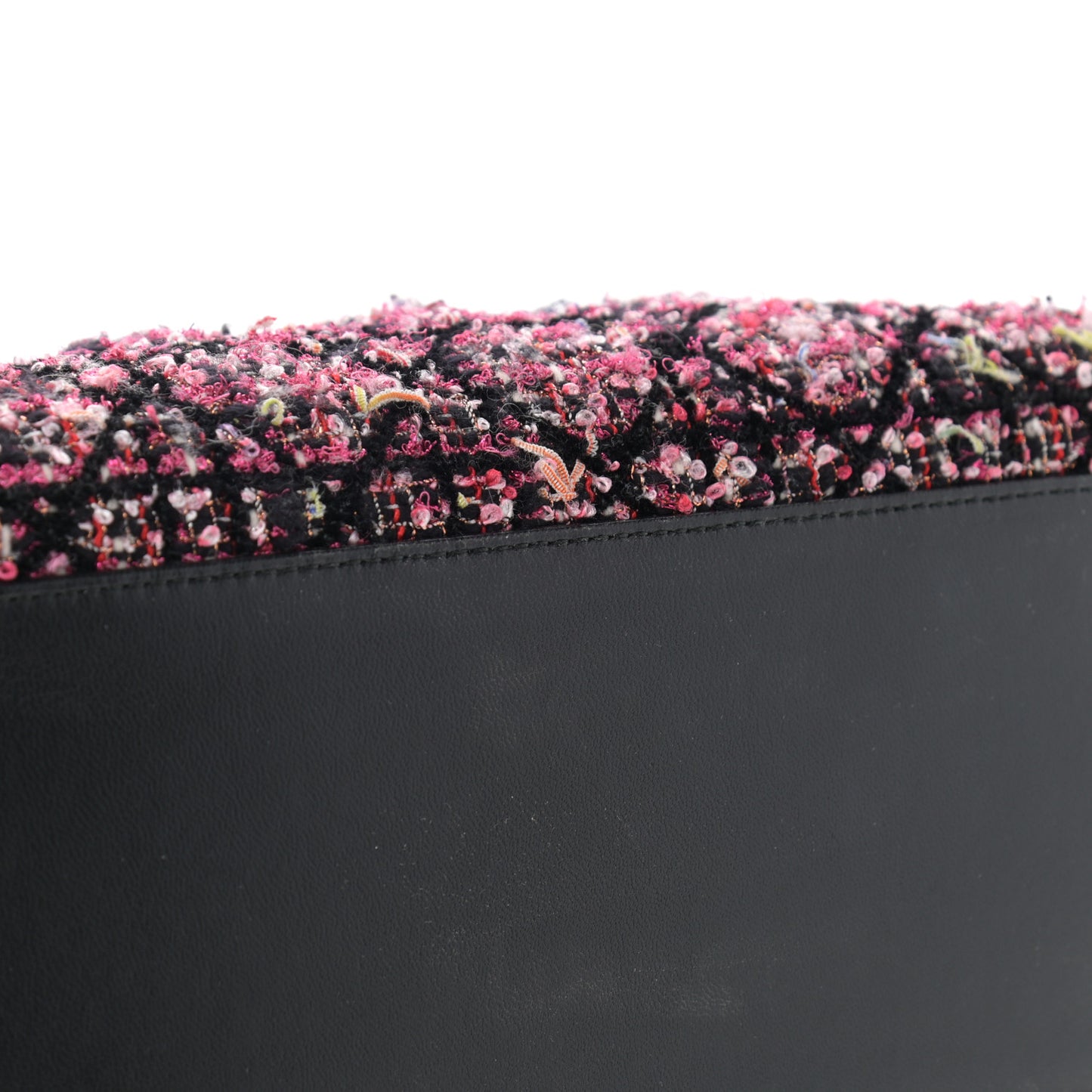 Tweed Fringe Cannage Embroidered Medium Lady Dior Pink Black Multicolor