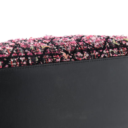 Christian Dior Tweed Fringe Cannage Embroidered Medium Lady Dior Pink Black Multicolor 11 of 13