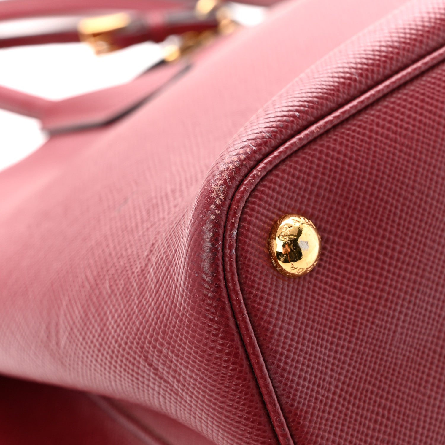 Prada Saffiano Cuir Medium Double Bag Cerise 13 of 16