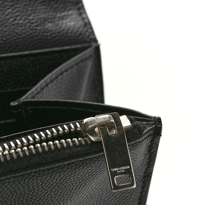 Saint Laurent Grain De Poudre Studded Classic Marquage Flap Wallet Black 8 of 8