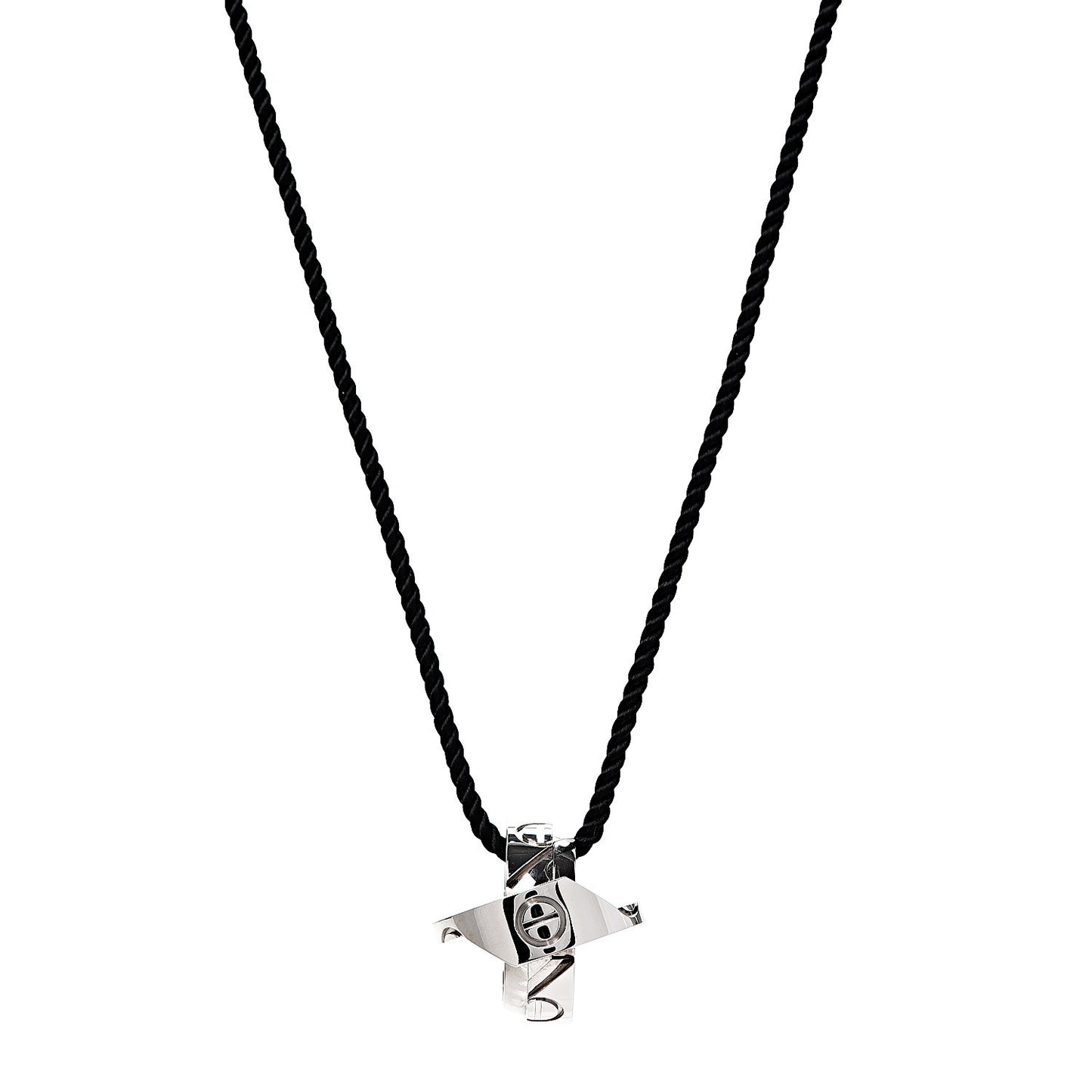 18K White Gold Cord 7mm Astro LOVE Pendant Necklace