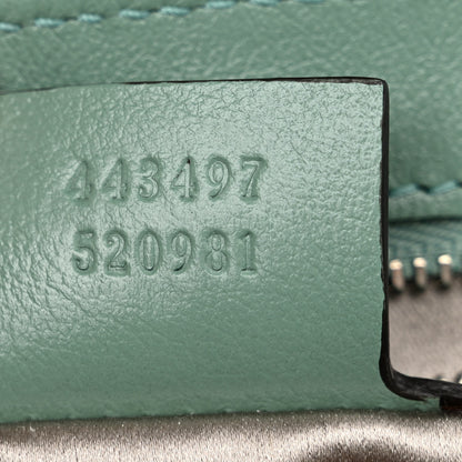 Gucci Sequin Satin Calfskin Matelasse Diagonal Small GG Marmont Shoulder Bag Grigio Argento Verde Chiaro Rosa Giallo Light Water Green 7 of 10