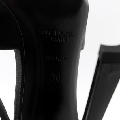 Saint Laurent Smooth Calfskin Jeanne 110 Slingback Pumps 38 Black Gold 8 of 10