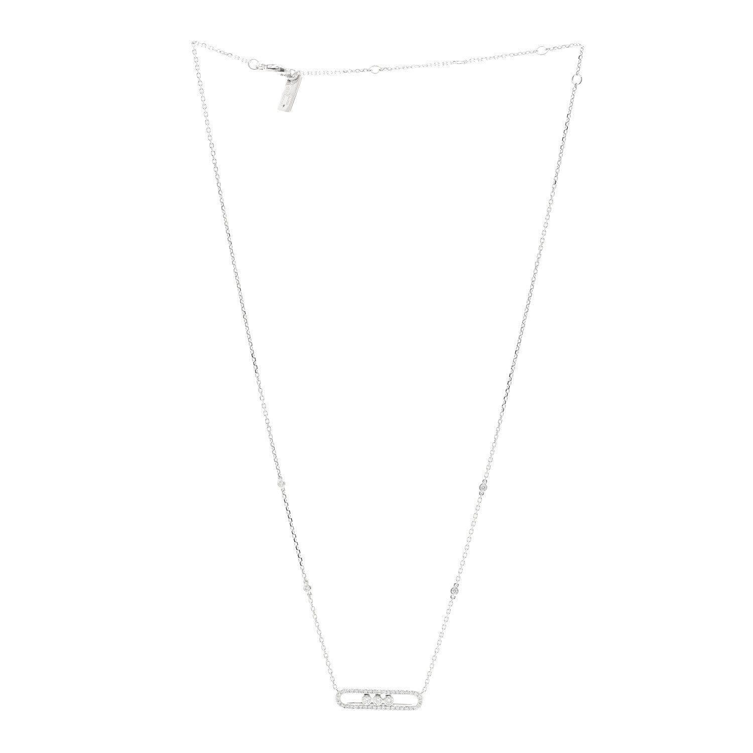 Messika 18K White Gold Diamond Baby Move Pave Necklace 3 of 5