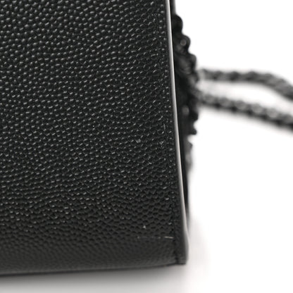 Saint Laurent Grain De Poudre Small Monogram Monochrome Kate Satchel Black 12 of 13
