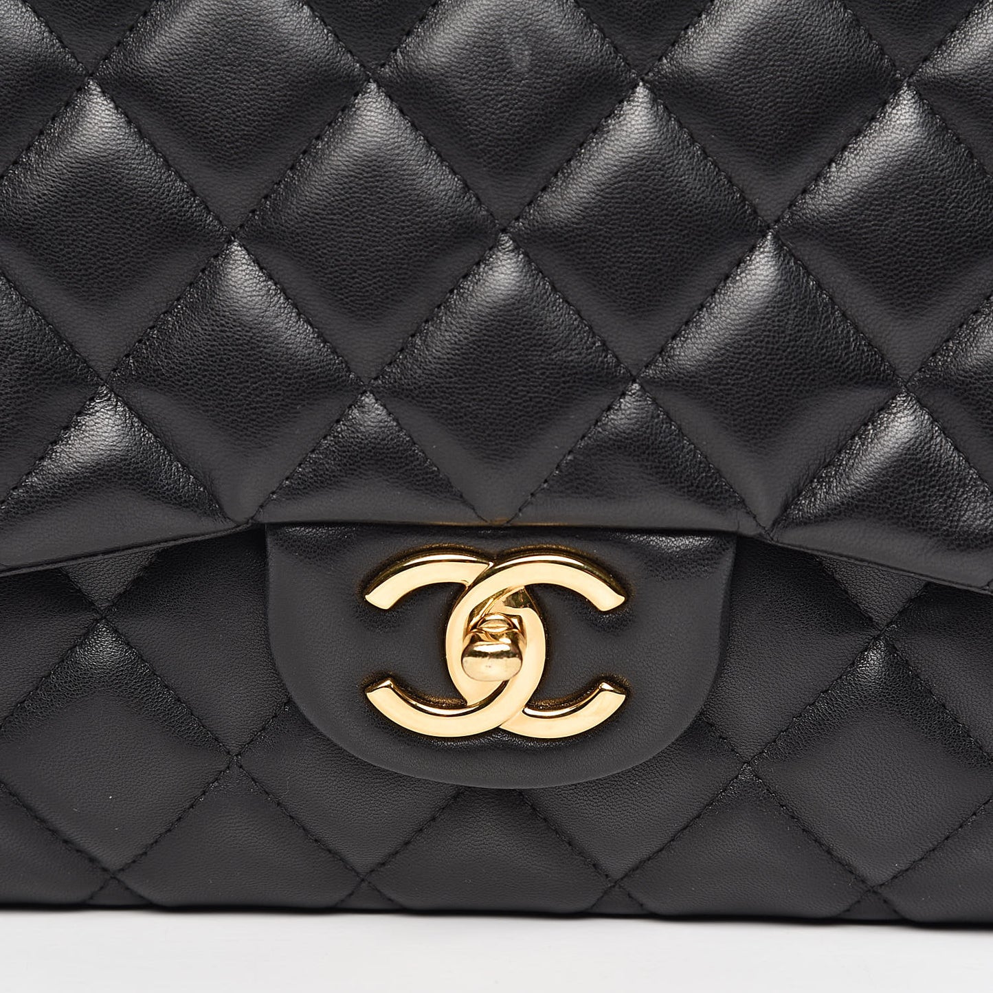 Lambskin Quilted Maxi Double Flap Black