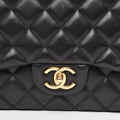 Chanel Lambskin Quilted Maxi Double Flap Black 14 of 17